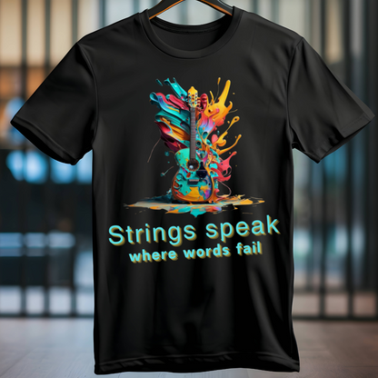 Strings Speak Were Words Fail Unisex  T Shirt