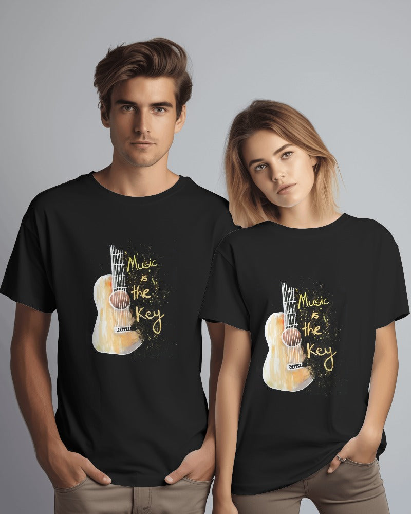 Music Is The Key Hand Made Guitar Unisex T Shirt