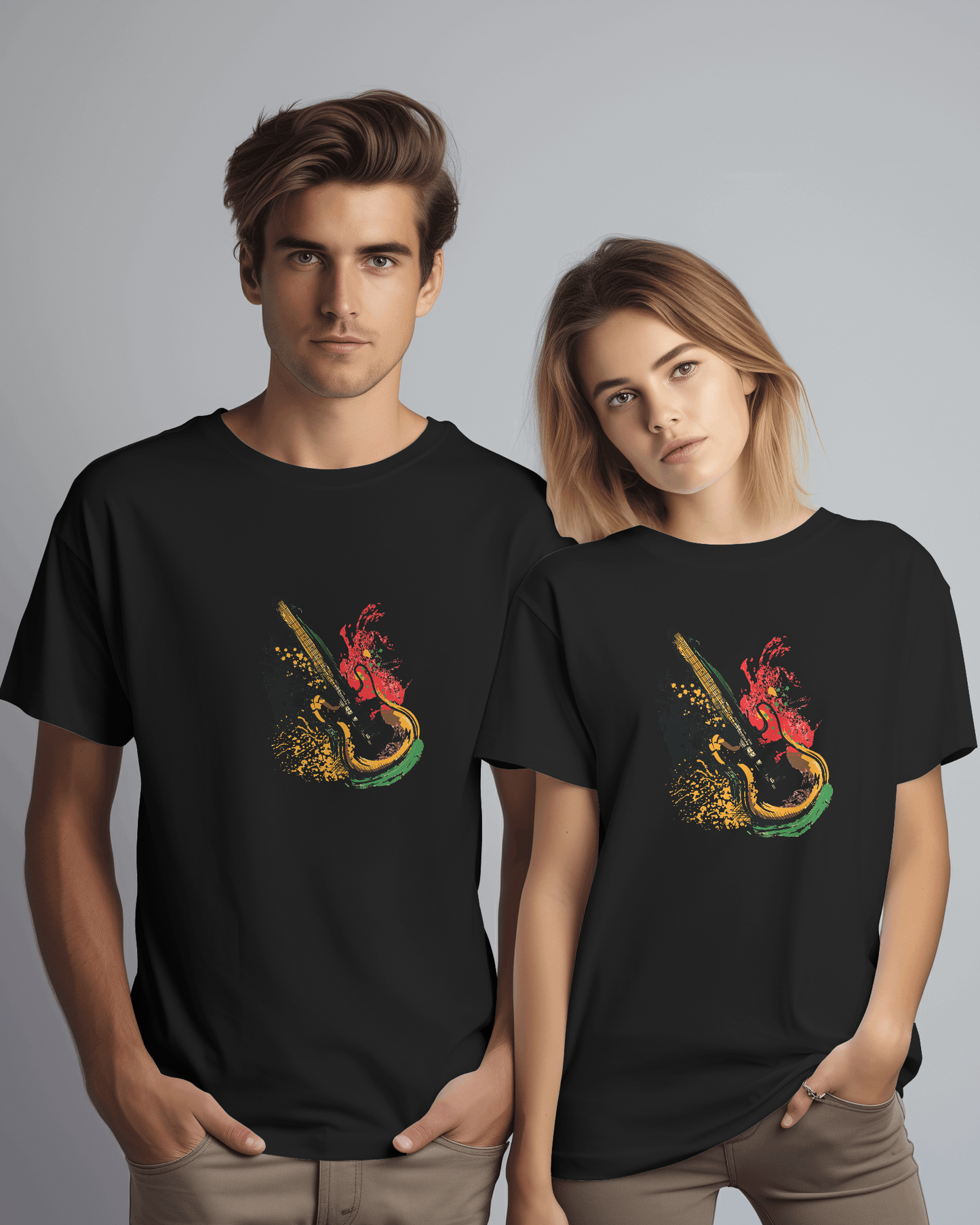 Colorful Guitar Unisex T shirt