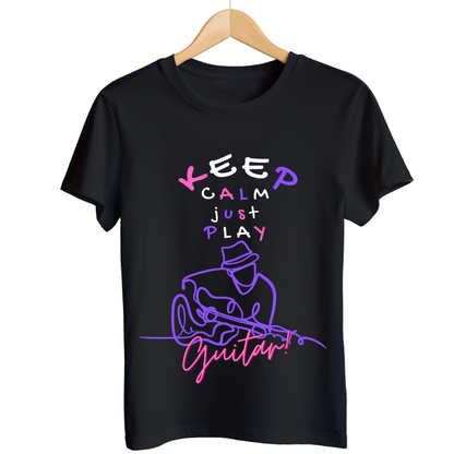 Keep Calm Just Play Guitar Unisex T Shirt