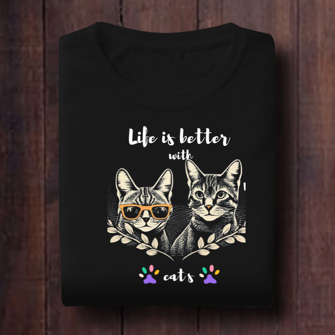 Life Is Better With Cats unisex T Shirt