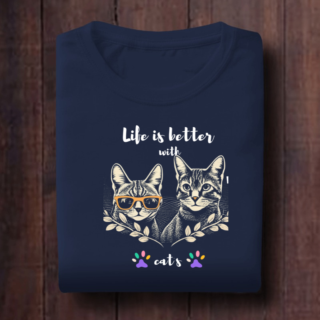 Life Is Better With Cats unisex T Shirt