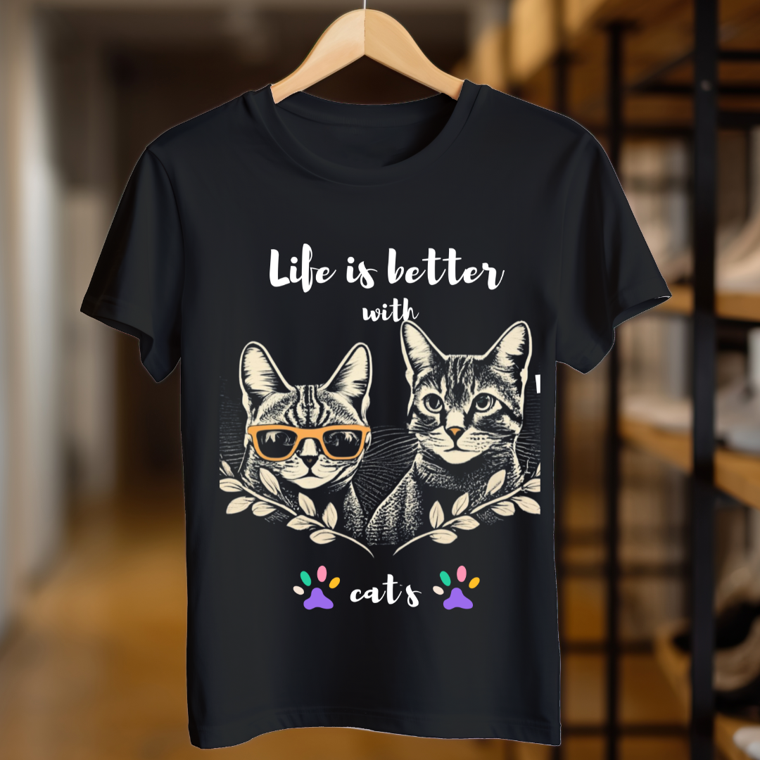 Life Is Better With Cats unisex T Shirt