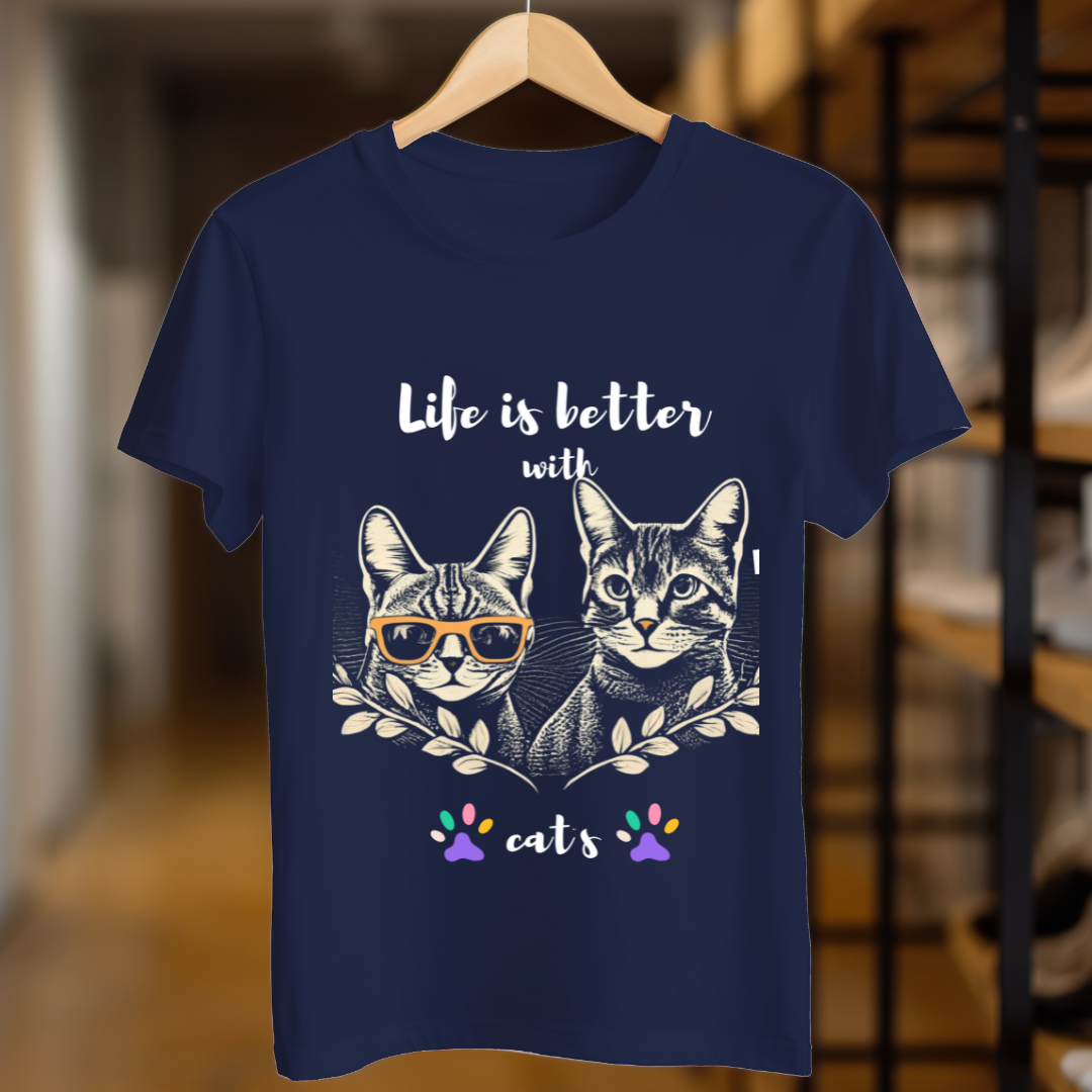 Life Is Better With Cats unisex T Shirt