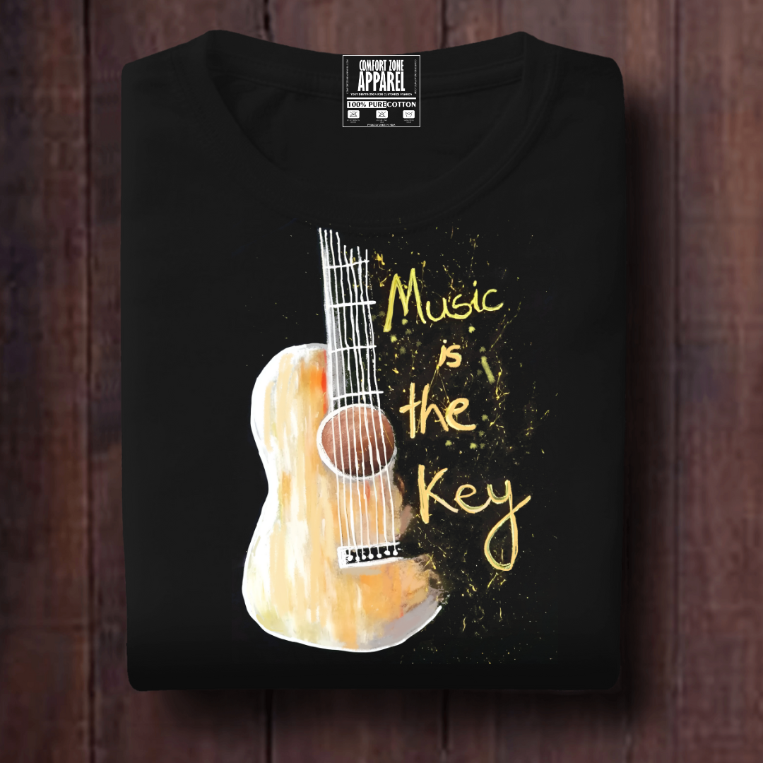 Music Is The Key Hand Made Guitar Unisex T Shirt