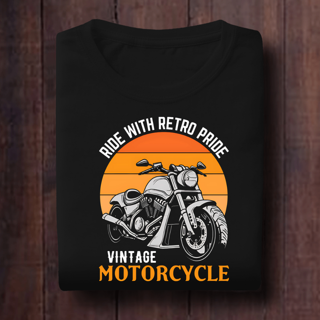 Ride With Retro Pride Vintage Motorcycle Unisex T Shirt