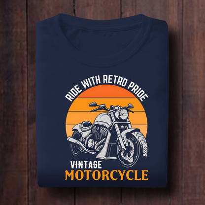 Ride With Retro Pride Vintage Motorcycle Unisex T Shirt