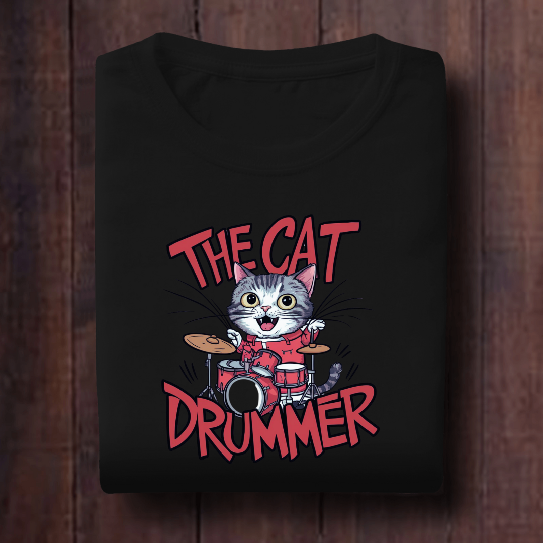 The Cat Drummer Unisex T Shirt