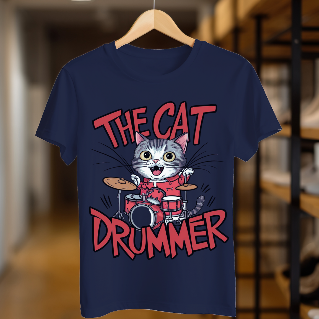 The Cat Drummer Unisex T Shirt