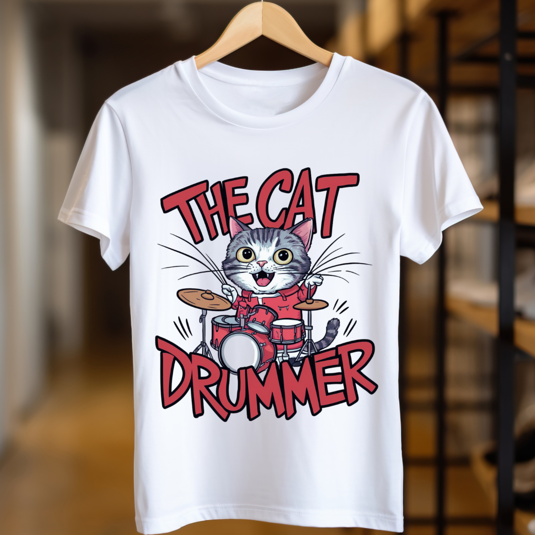 The Cat Drummer Unisex T Shirt